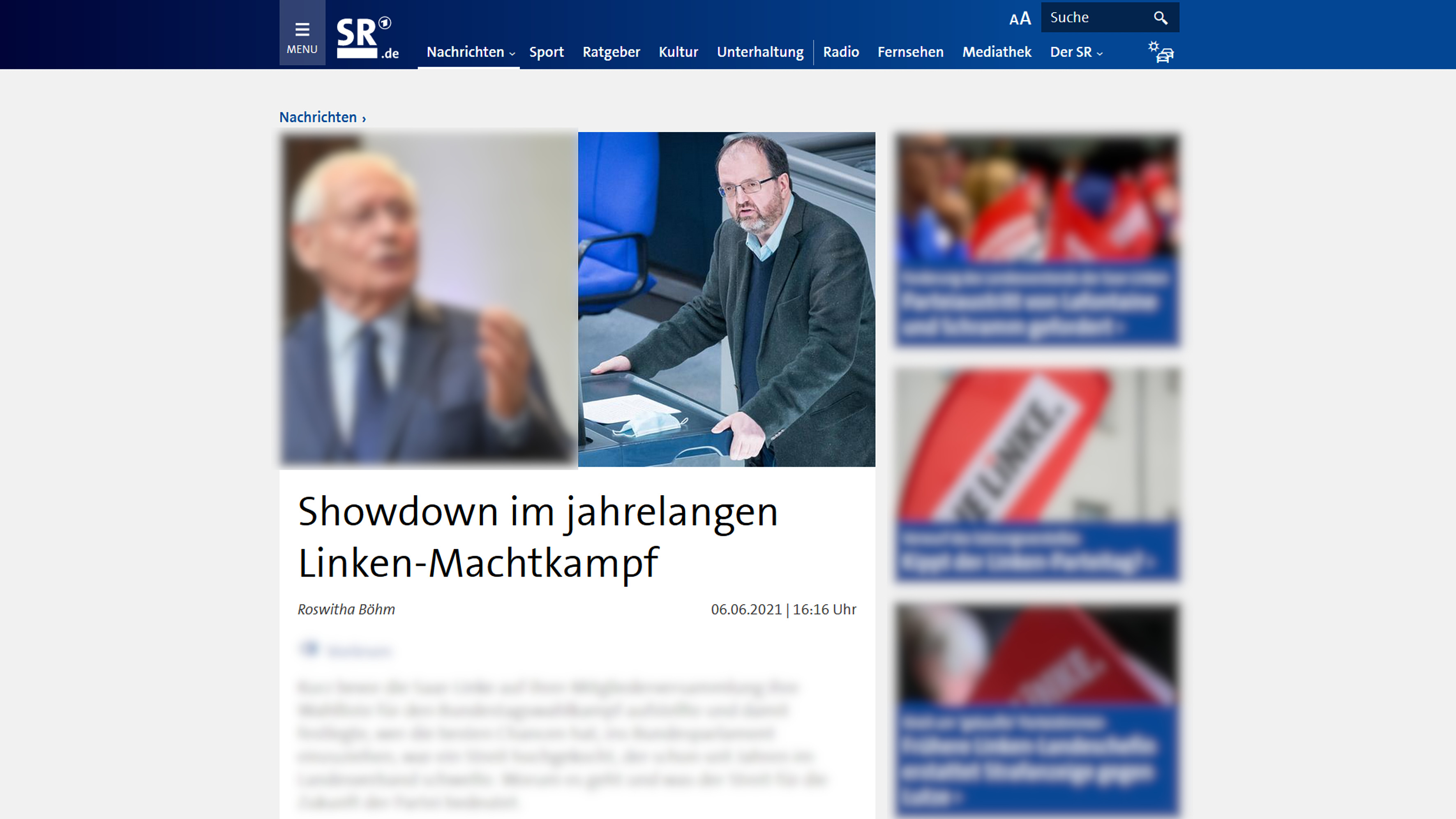 Saarländischer Rundfunk 06.06.2021